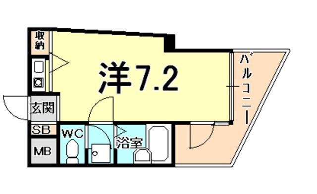 エスリード上甲子園(1K/2階)の間取り写真