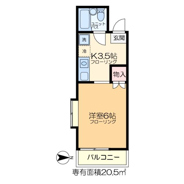 プラネックスW(1K/2階)の間取り写真