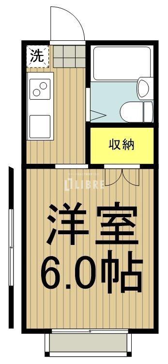 ハイツジュン(1K/1階)の間取り写真