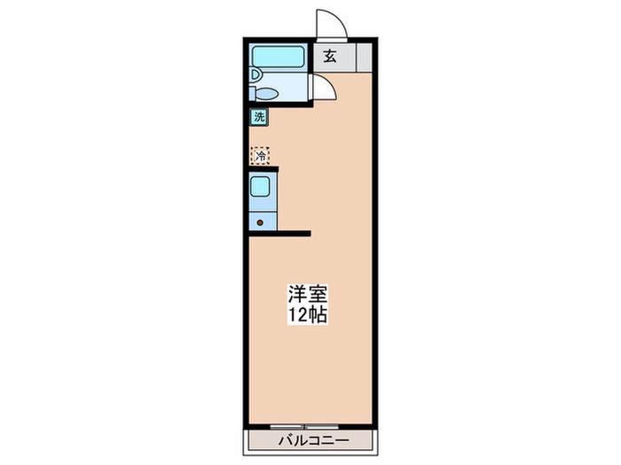 カーサふじみ野(ワンルーム/2階)の間取り写真