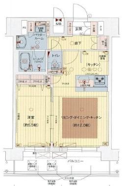 プレサンスOSAKA DEMECITYビーツ(1LDK/13階)の間取り写真