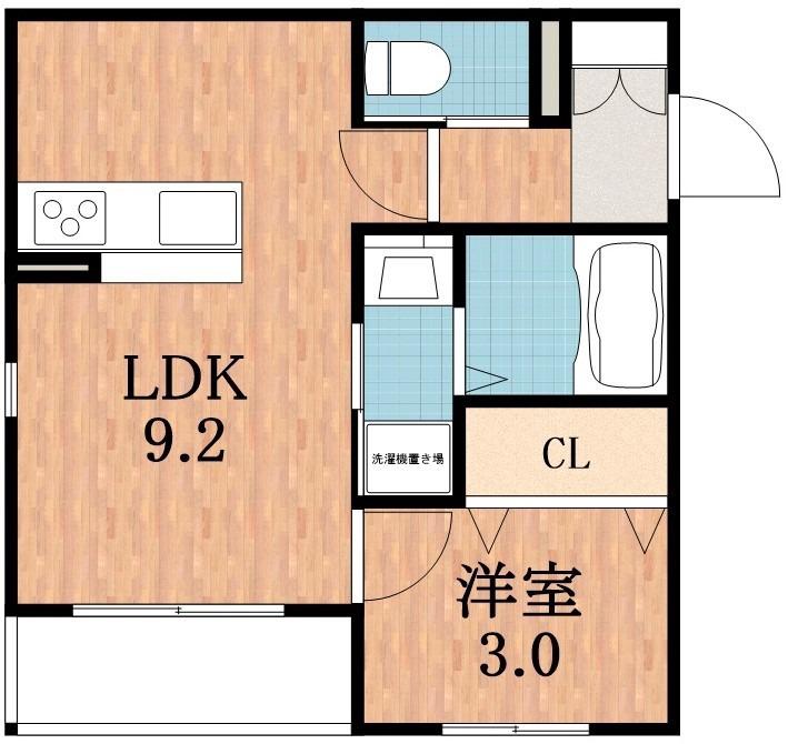ヘーベルメゾン西田辺(1LDK/1階)の間取り写真