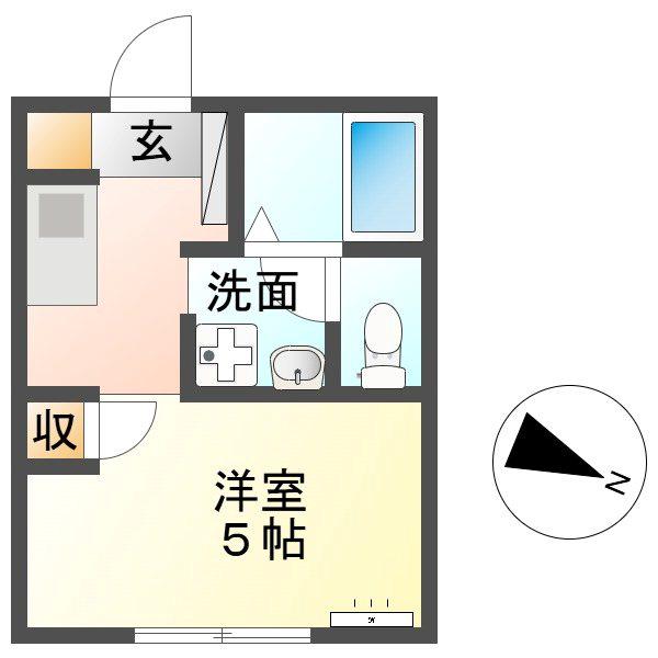 スクエア臼田(ワンルーム/2階)の間取り写真