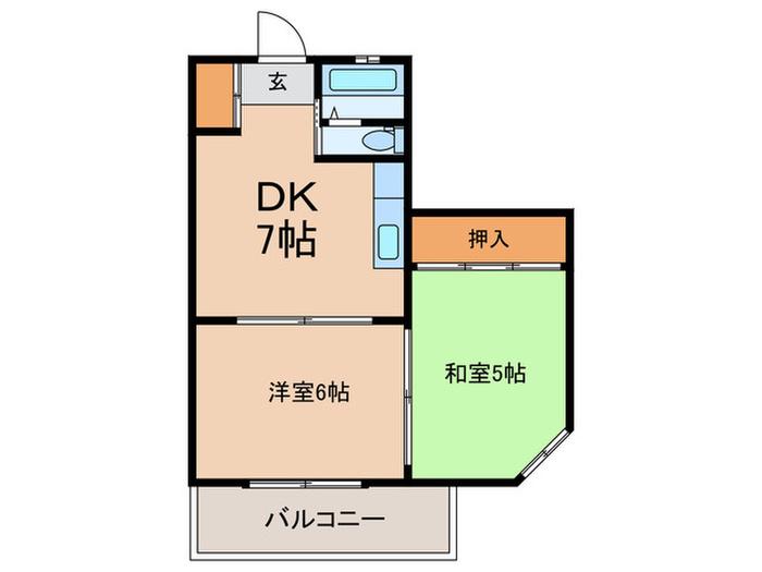 ショーズマンション(2DK/3階)の間取り写真