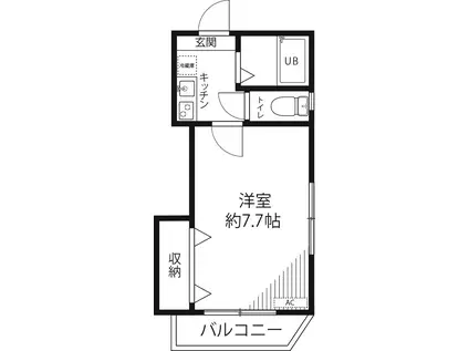 フラットリオ(1K/2階)の間取り写真