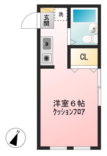 ブライトハイツ永福町(ワンルーム/1階)の間取り写真