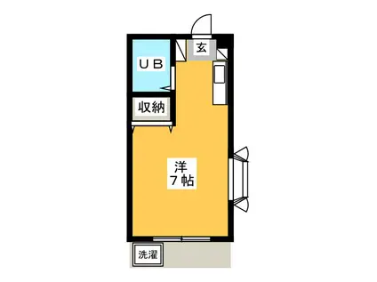 コンフォートS(ワンルーム/1階)の間取り写真