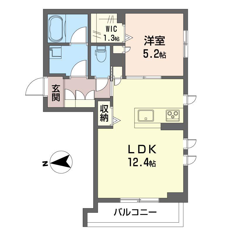 メゾンブライト(1LDK/2階)の間取り写真
