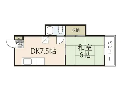 大島ビル(1DK/3階)の間取り写真