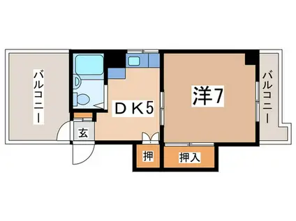 レジデンス田浦(1DK/4階)の間取り写真