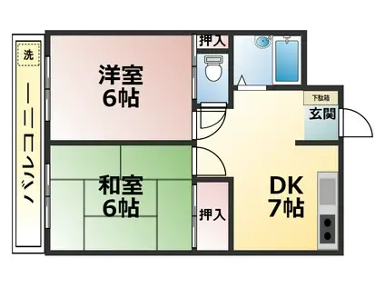 そごうマンション(2DK/3階)の間取り写真