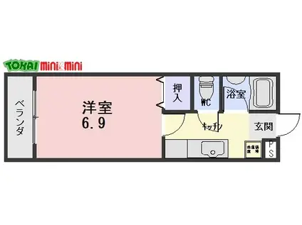 レスポールII(1K/2階)の間取り写真