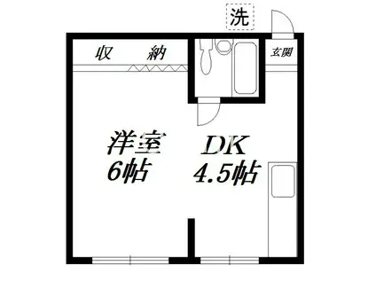ハイム菰軒(1DK/2階)の間取り写真