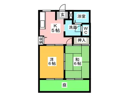 ユートピア 21(2K/1階)の間取り写真