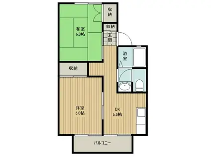 クレストハイツ(2DK/2階)の間取り写真