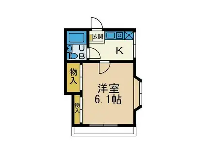 グリーンメゾン(1K/2階)の間取り写真