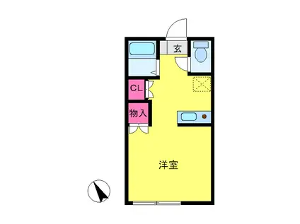 バディハイツ中野台(1K/1階)の間取り写真