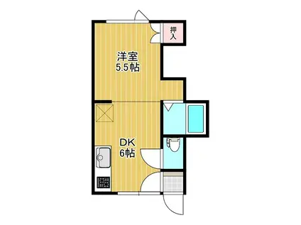 コーポ栄進堂I(1DK/1階)の間取り写真