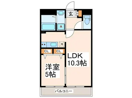 VIERA光の森(1LDK/3階)の間取り写真