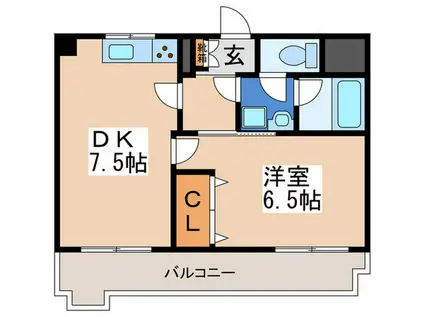 SIハイツ大阪II(1DK/5階)の間取り写真