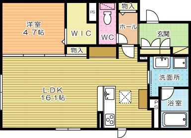 SHAMAISON LA RENAISSANCEシャーメゾンラルネッ(1LDK/1階)の間取り写真