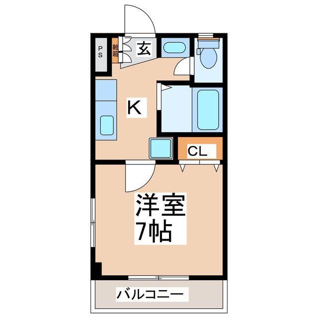 サンパレス上田(1K/2階)の間取り写真