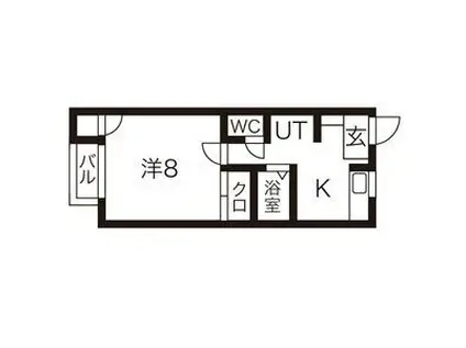 ネオ・メープル高松(1K/2階)の間取り写真