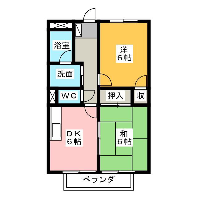 SURPLUS志太(2DK/2階)の間取り写真