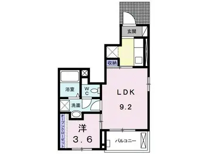 ピュアハイツ・葵(1LDK/1階)の間取り写真