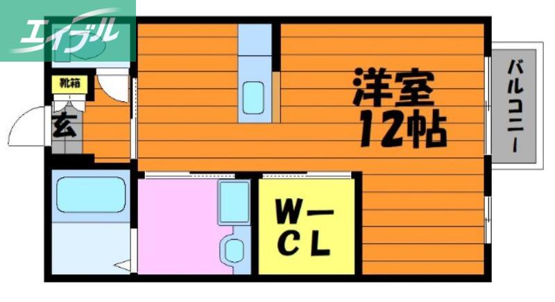 エスペランサA棟(ワンルーム/1階)の間取り写真