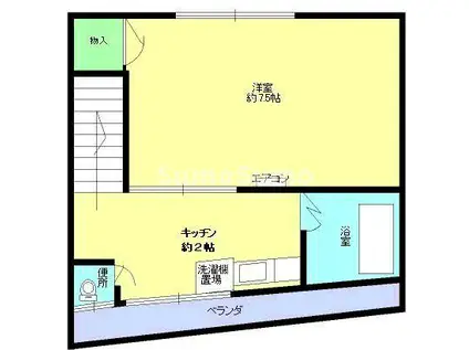 須磨浦3-ハイツ(1K/1階)の間取り写真