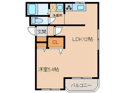 ベターデイズ(1LDK/3階)の間取り写真