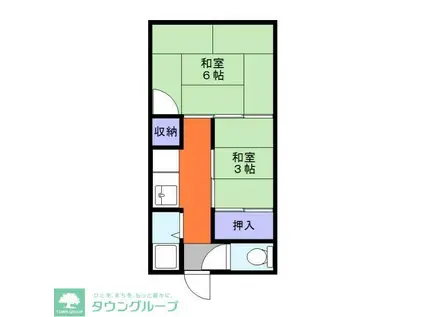 コーポ正和(2K/2階)の間取り写真