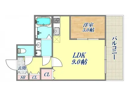 ライオンズマンション神戸元町通(1LDK/5階)の間取り写真