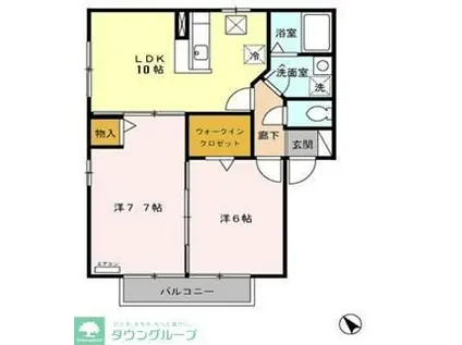 サンパティークC(2LDK/2階)の間取り写真