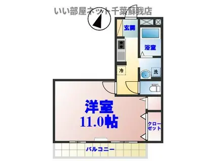 フェリシタプルミエ(1K/2階)の間取り写真