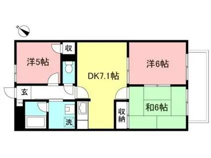 ブリックハウス相模大野(3DK/1階)の間取り写真