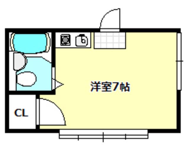 穂積ビル(ワンルーム/3階)の間取り写真