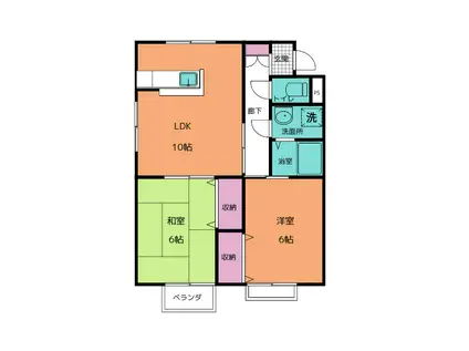 STパビヨン(2LDK/2階)の間取り写真