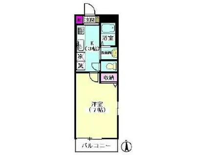 シャテロ・ユウ(1K/2階)の間取り写真