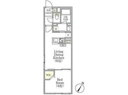 ツヴァイテ小竹向原(1LDK/2階)の間取り写真