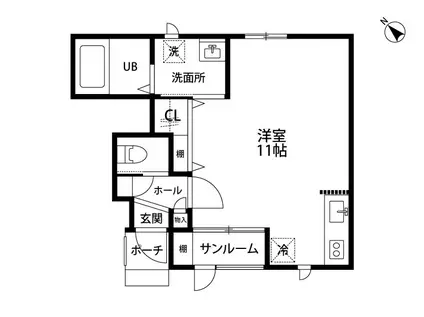 プリメーラ中山(ワンルーム/1階)の間取り写真