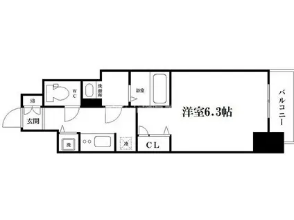 LC本町(1K/2階)の間取り写真