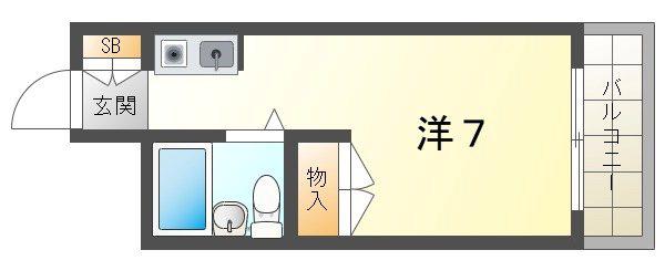 ユニハイム木村(ワンルーム/4階)の間取り写真