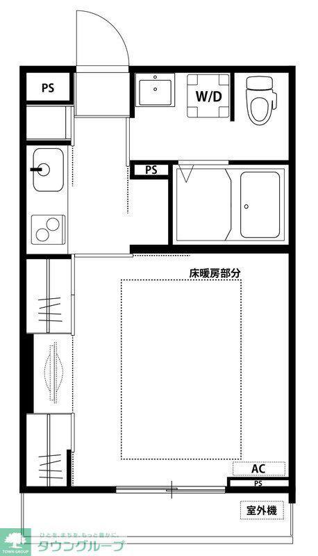 リブリ・千(1K/2階)の間取り写真