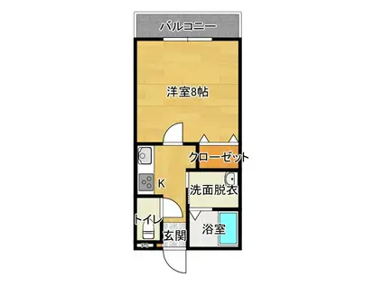 レトアアルテミス(1K/1階)の間取り写真