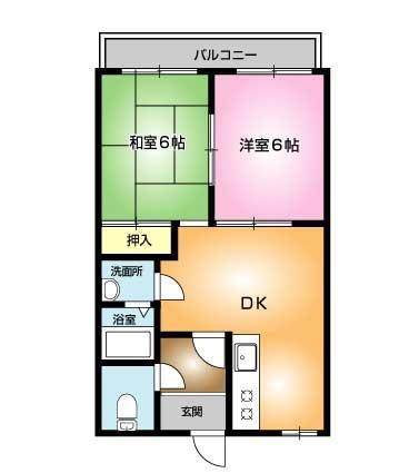 ロングライフレジデンス(2DK/1階)の間取り写真