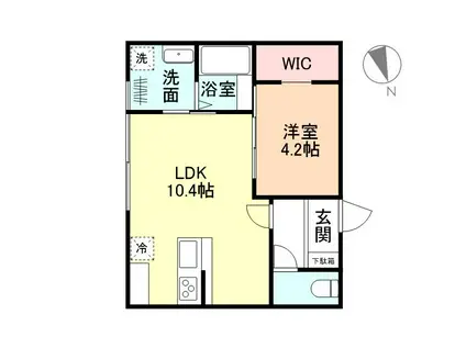 NEO SQUAREVI(1LDK/1階)の間取り写真