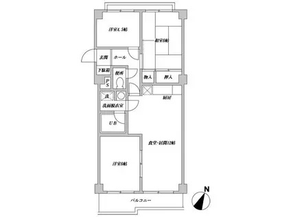 WOODEN BELL(3LDK/2階)の間取り写真