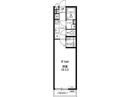 リブリ花(1K/2階)の間取り写真